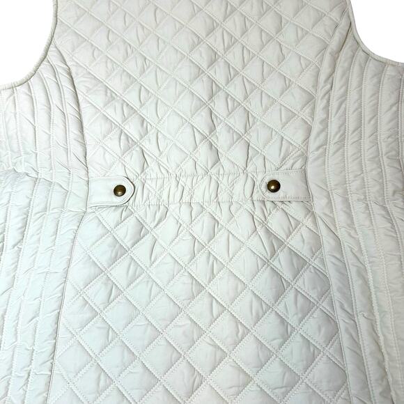 Joules Womens's Quilted Ivory Vest Gilet Pockets Sz 14 Preppy Equestrian Puffer - Picture 10 of 11
